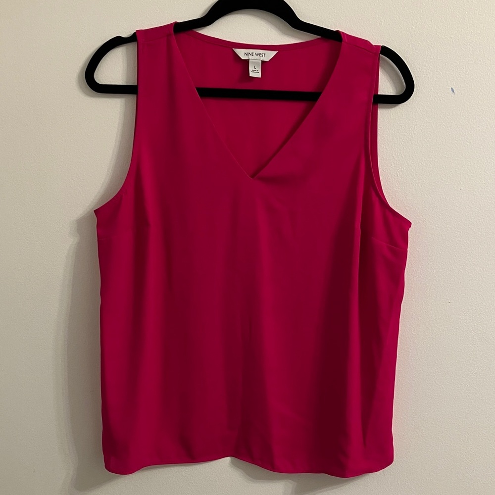 Nine West Women's Bright Pink Shell Top